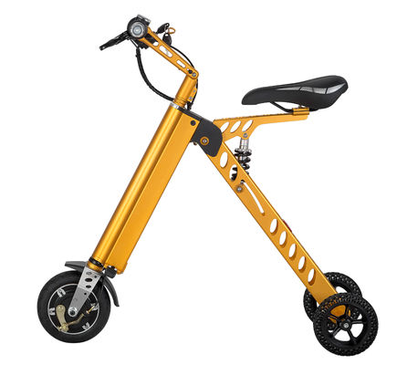 kwaliteit  Yellow Motorized Folding Bike / Smallest Lightest Folding Bike Battery Assisted fabriek